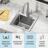 15” Stainless Steel Workstation Kitchen Bar Sink Drop-In Undermount Single Bowl with WorkFlow™ Ledge and Accessories